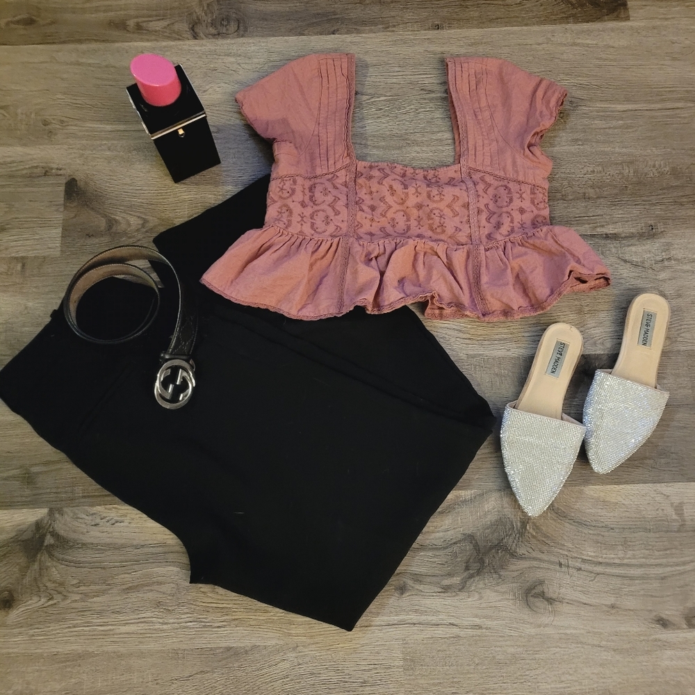 American Eagle Cropped Baby Doll Top